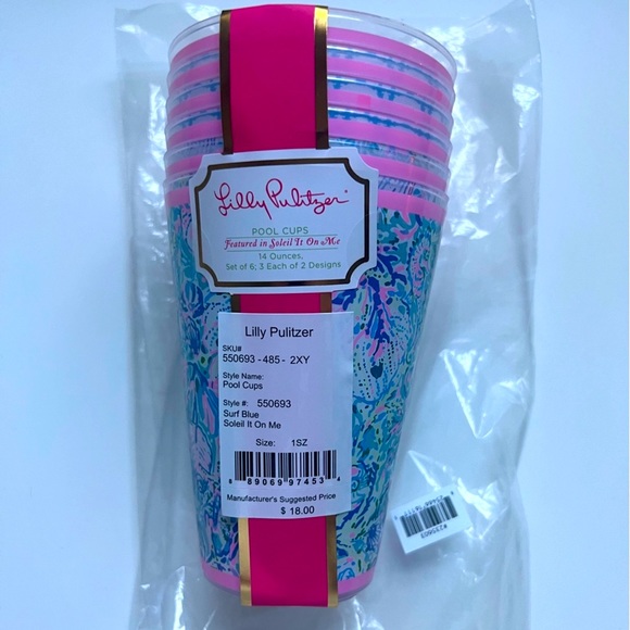 Lilly Pulitzer printed plastic pool cups - Picture 4 of 6